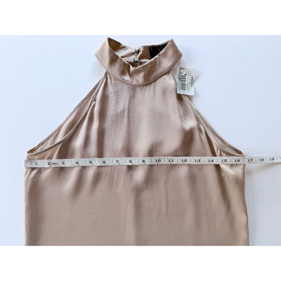 NWT Nili Lotan Vara Lightweight Silk Halter Neck Blouse in Khaki Beige Size 2 - Picture 11 of 11